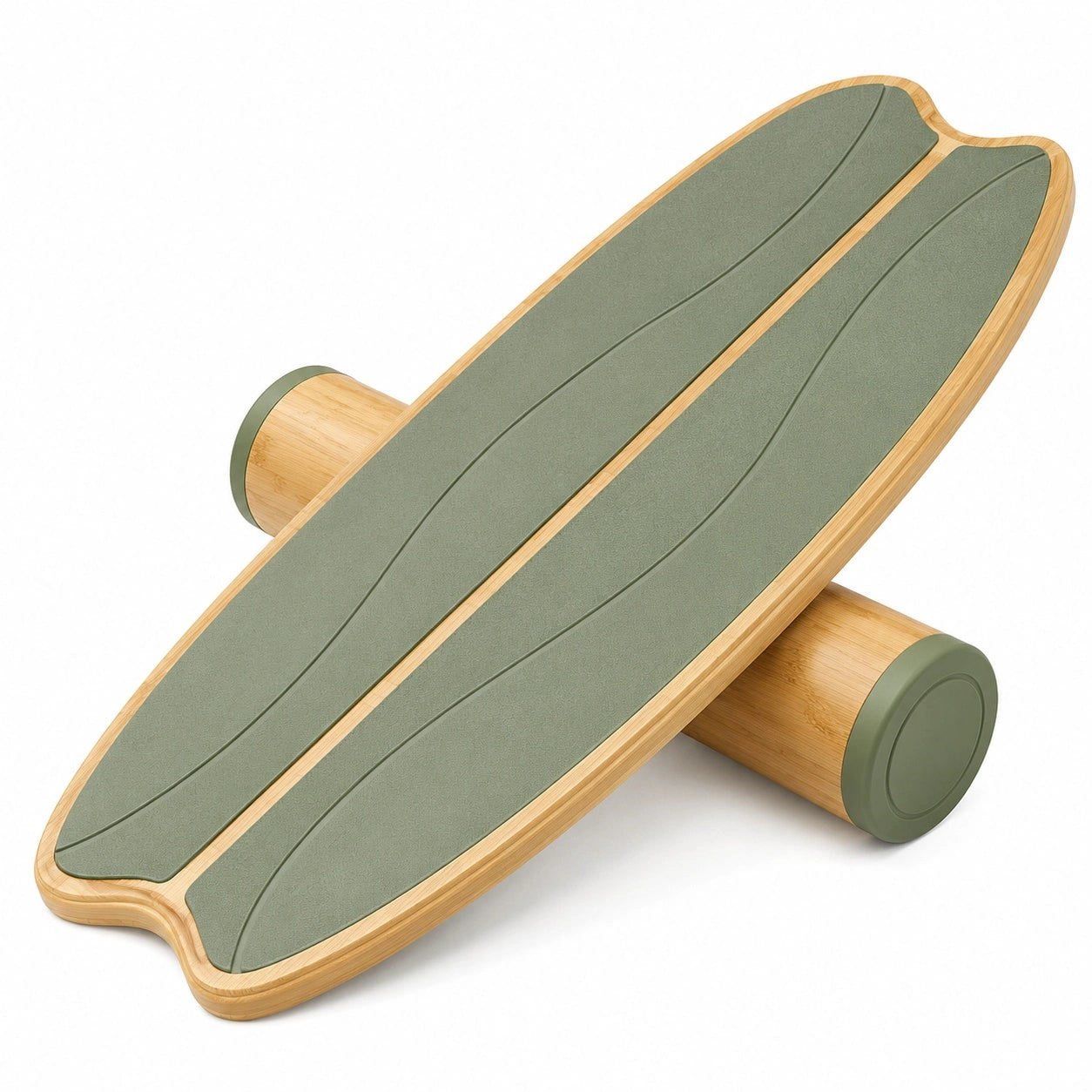 Balance Board Holz 80x35 cm Olivgrün