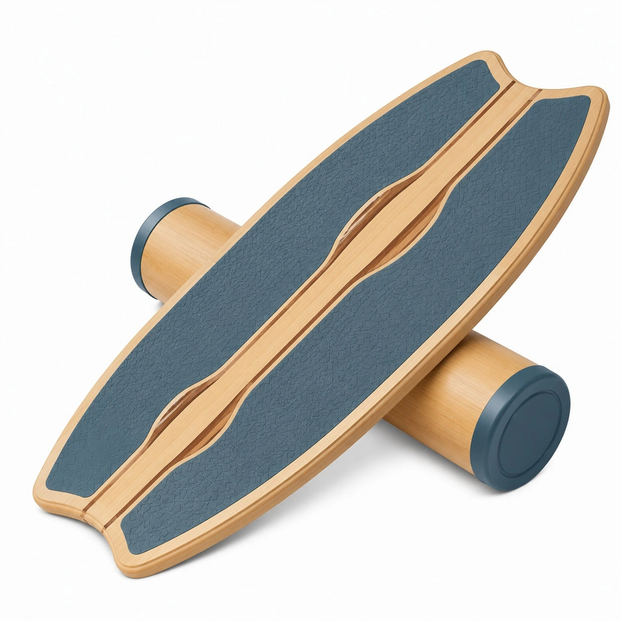 Balance Board aus Bambus mit Anti-Rutsch-Oberfläche in Blau