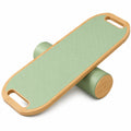 Balance-Board mit Rolle, Holz/Grün, 75x30 cm