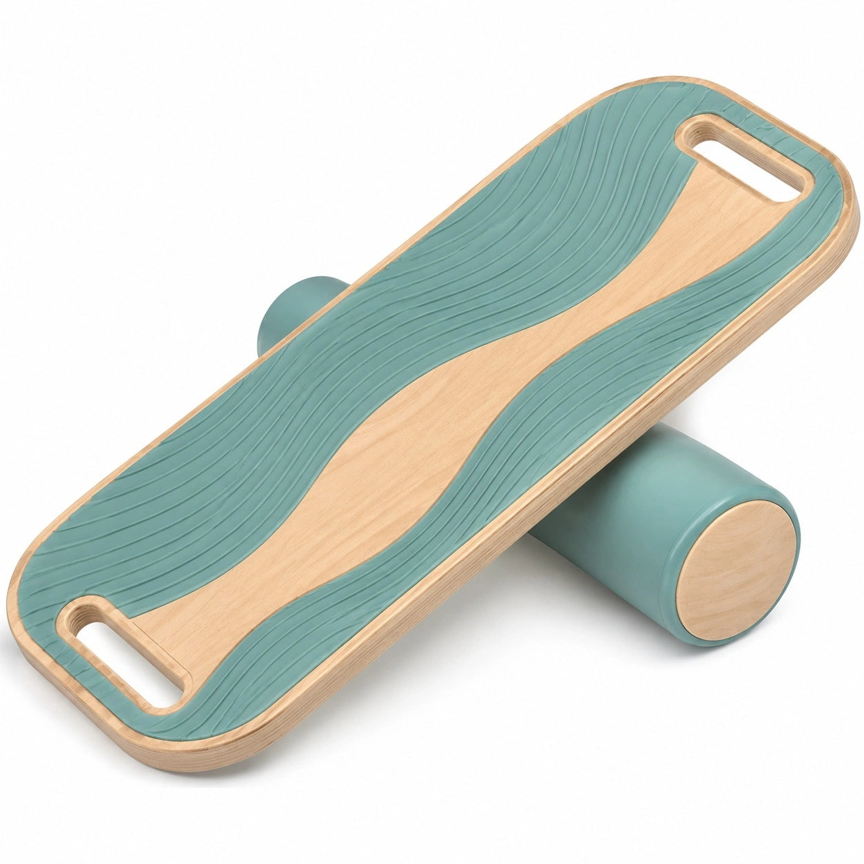 Balance Board mit Rolle Blau Holz