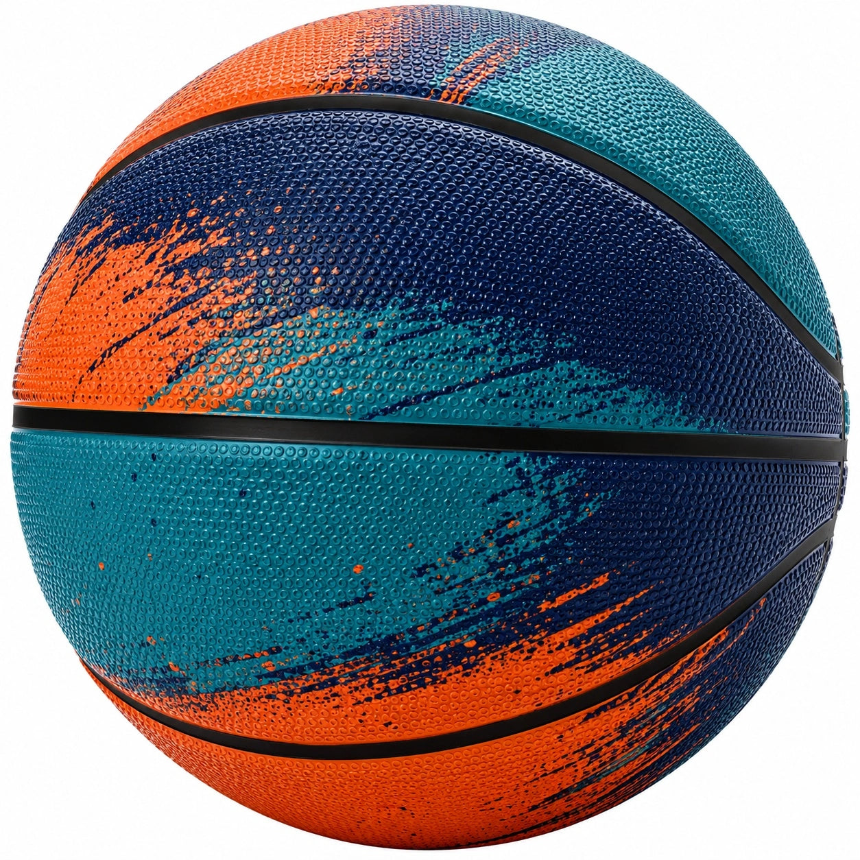 Basketball für Hallen- und Außenspiele - Orange/Blau/Grün