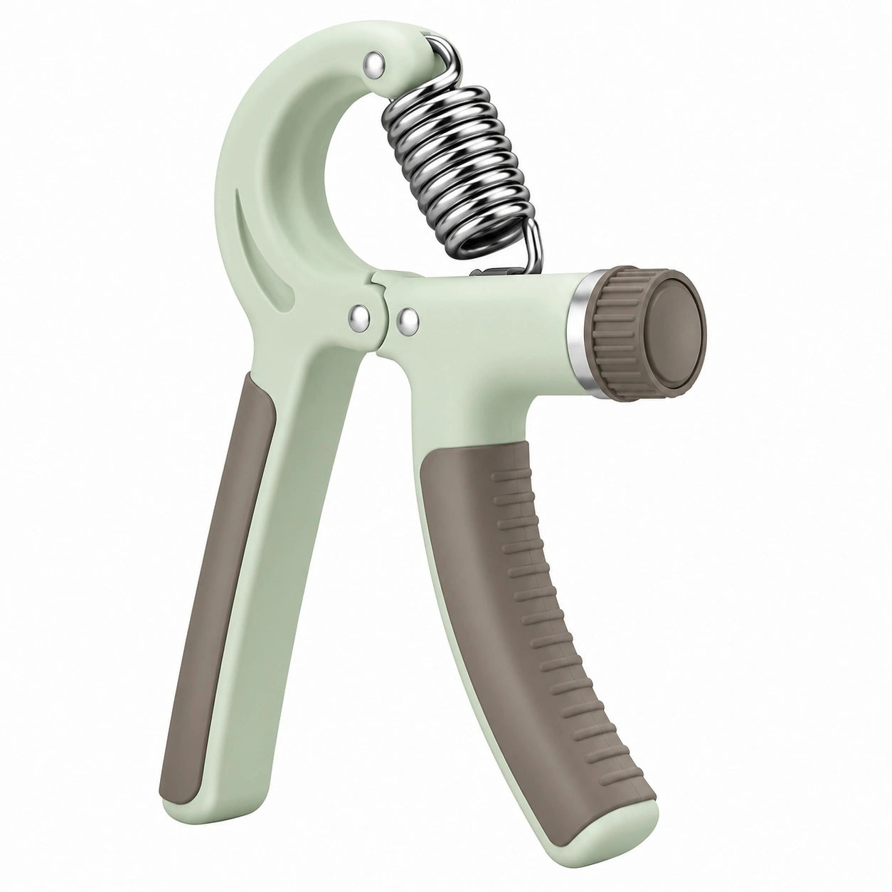 Einstellbarer Handtrainer für Fingerkrafttraining in Grün/Braun