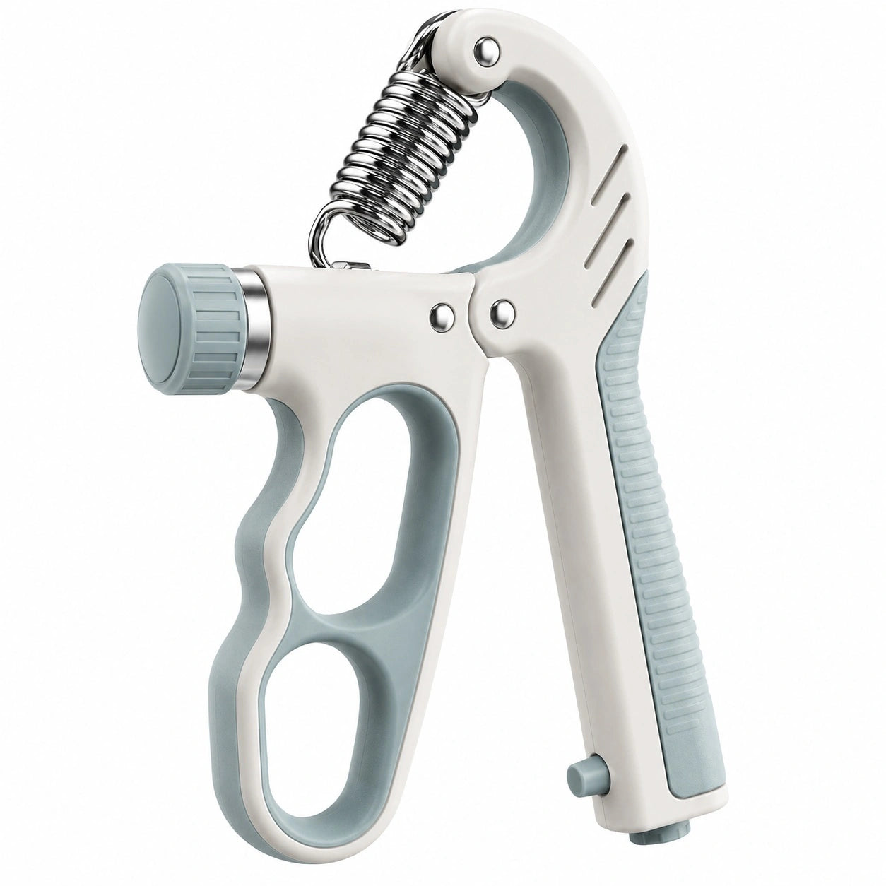 Handtrainer mit verstellbarem Widerstand, ergonomisch, Weiß/Grau