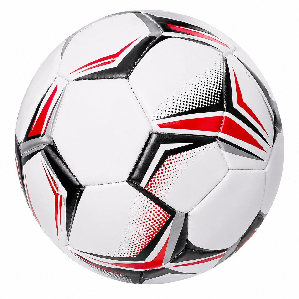 Fußball Weiß Rot Schwarz – Handgenäht, ideal für Indoor- und Outdoor-Spiele