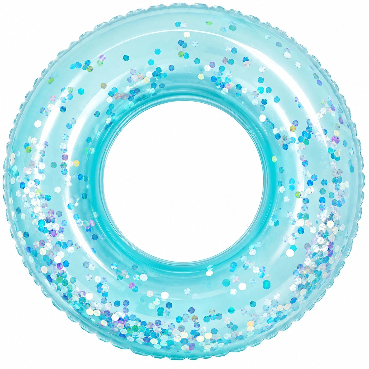 Aufblasbarer Schwimmring mit Glitzer Türkis