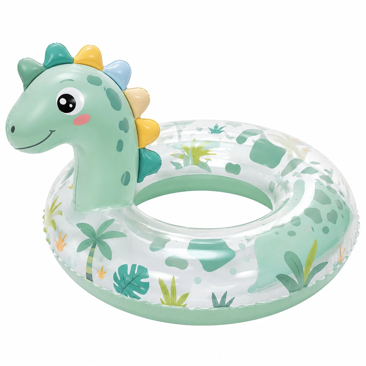 Aufblasbarer Dinosaurier-Schwimmring für Kinder, Grün/Mehrfarbig, 60 cm